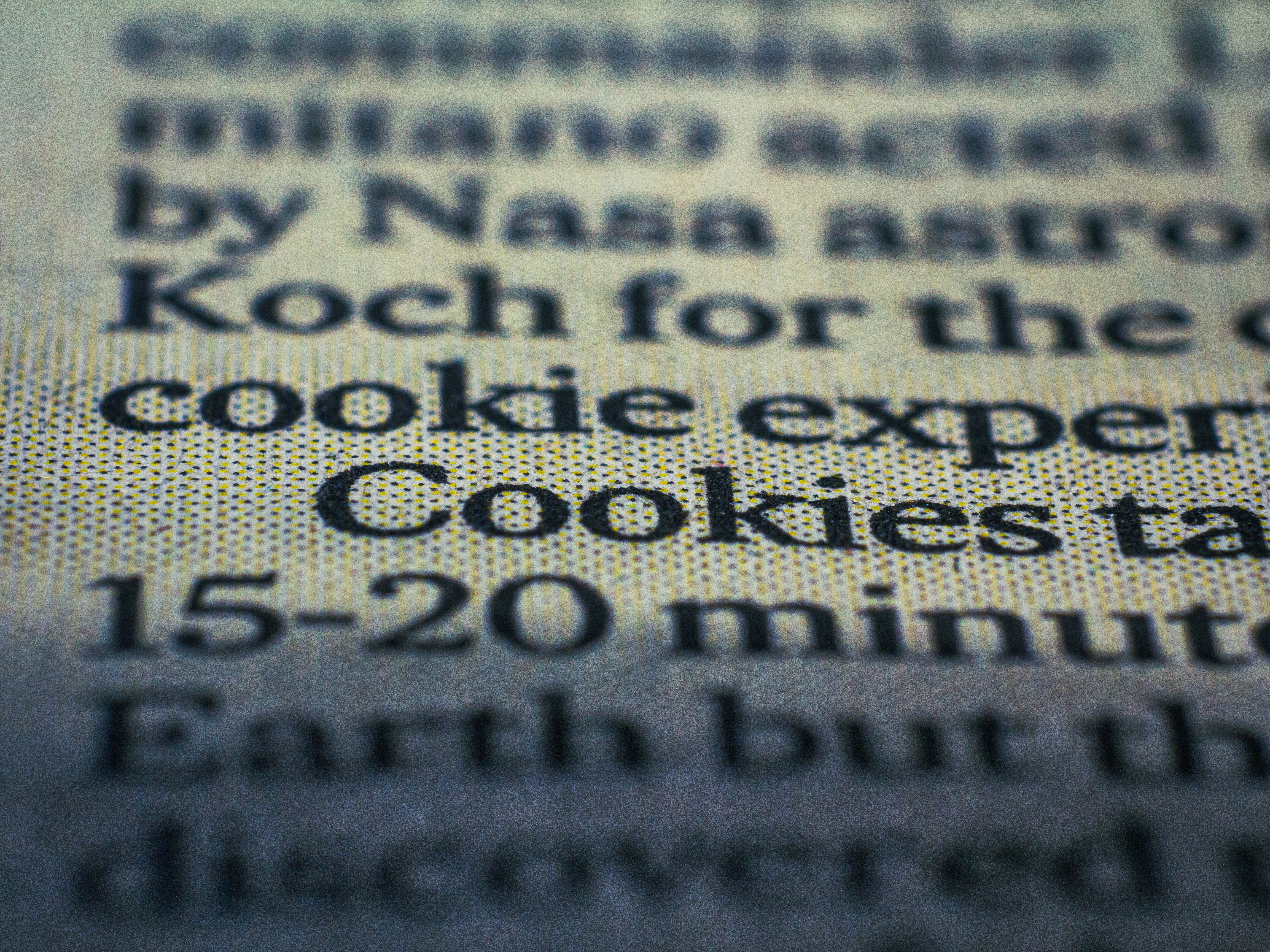 Word Cookie on newspaper article